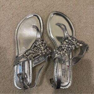 Brand New Silver Rhinestone Sandals Size 7